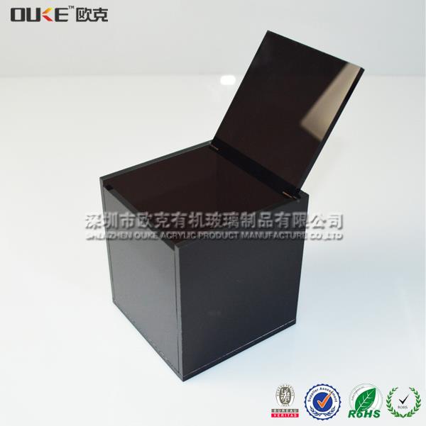 黑色翻蓋方形亞克力收納盒