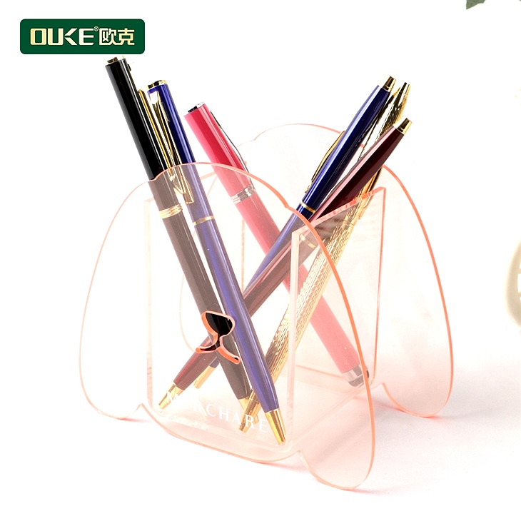 亞克力半透粉狗狗筆盒 亞克力半透粉狗狗筆盒