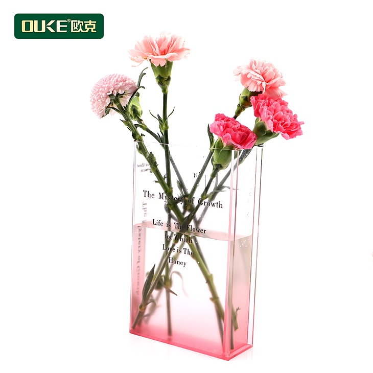 亞克力漸變色方形書(shū)本花瓶