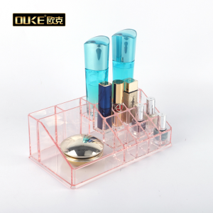 工廠直銷定制粉色化妝品亞克力展示架