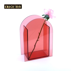 茶色亞克力花盒 幾何亞克力花瓶