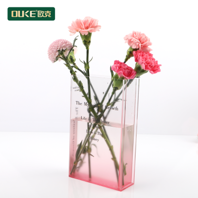 亞克力漸變色方形書本花瓶